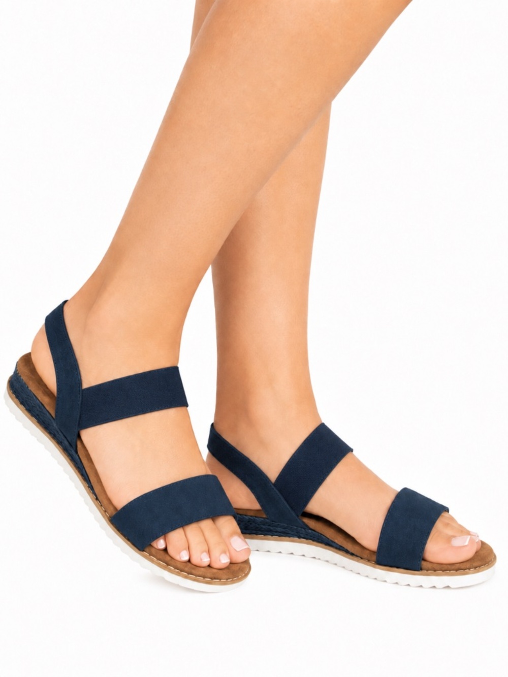 Dream Pairs Women’s Navy Blue Strappy Slingback Comfort Sandals, 6.5